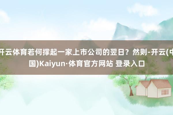 开云体育若何撑起一家上市公司的翌日?然则-开云(中国)Kaiyun·体育官方网站 登录入口